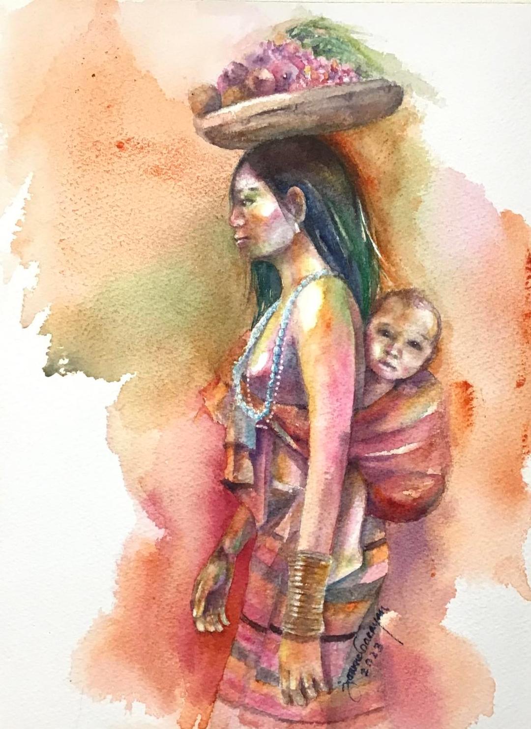 painting - Igorot Mother and Child