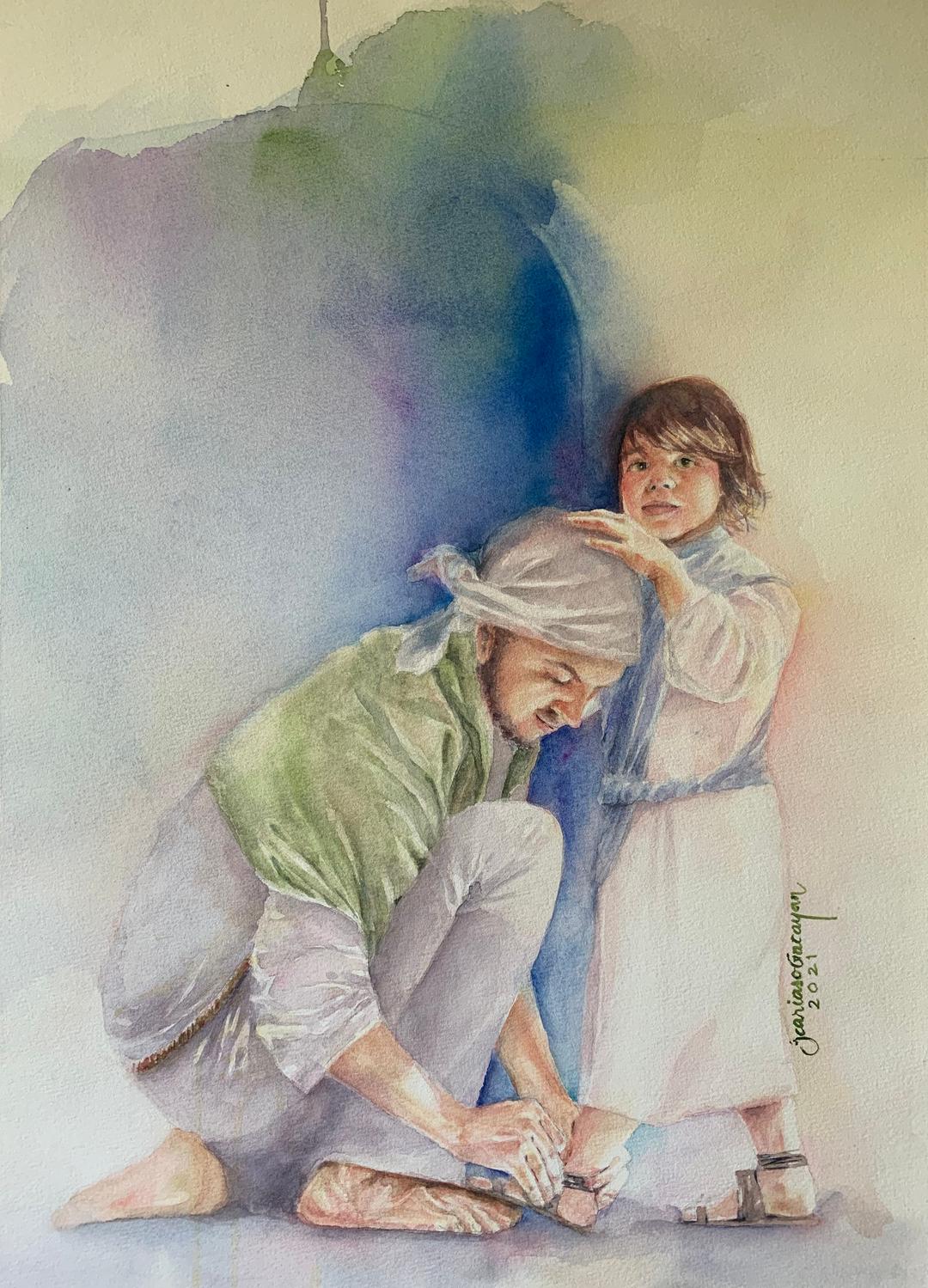 painting - In Father's Gentle Hands